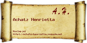 Achatz Henrietta névjegykártya