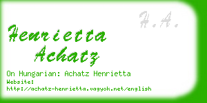 henrietta achatz business card